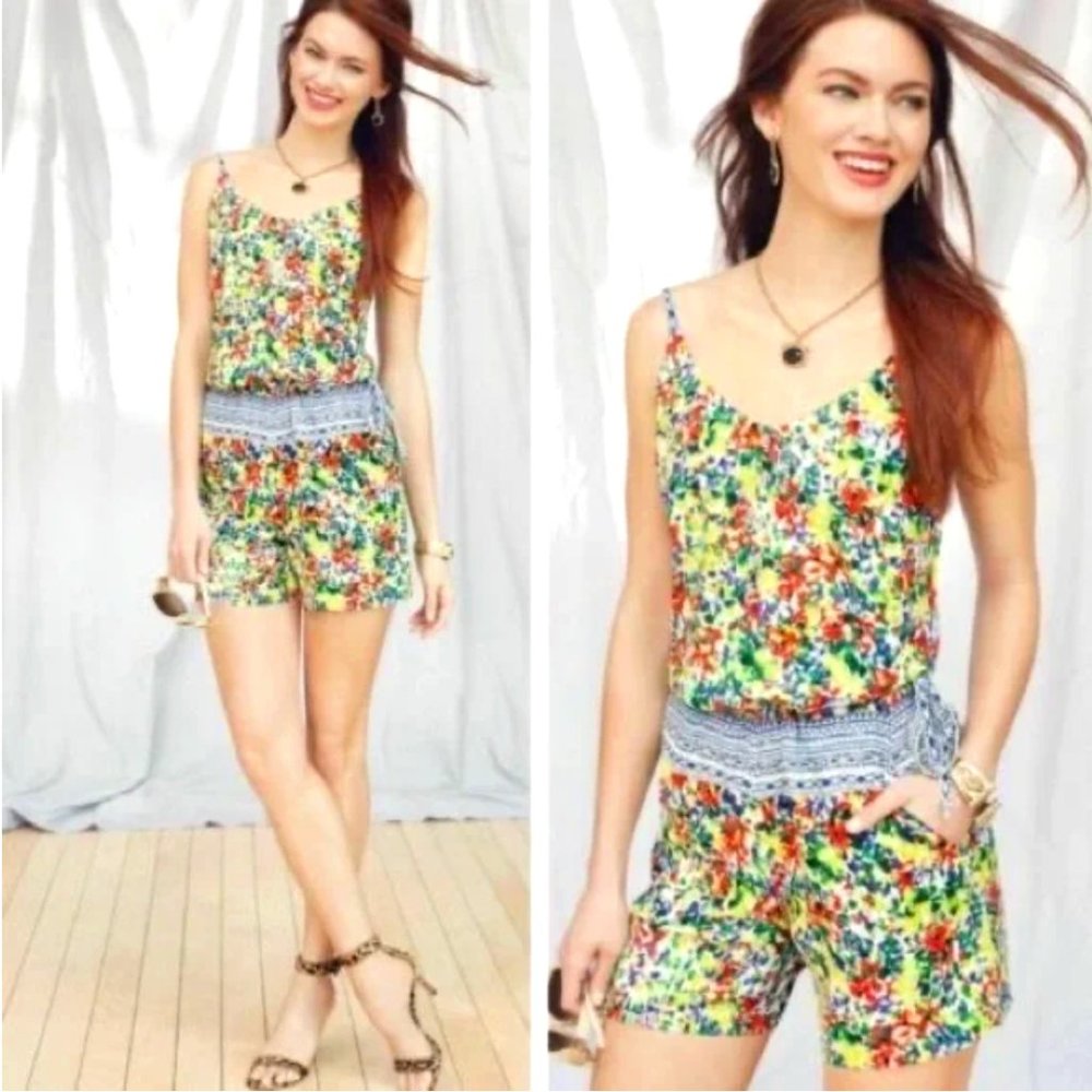 Cabi Floral Fiesta Romper Devon Multicolor Romper Size S